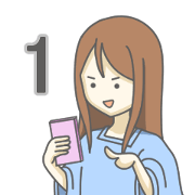 Stickers of a cute girl B-1