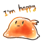 a happy slime with a ponytail.