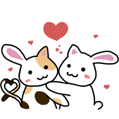 Bunny cat and Kitty hare (Animated)