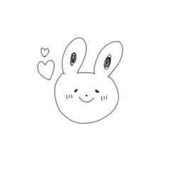 Handwritten style Loose and cute rabbits