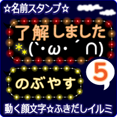 動く顔文字5「のぶやす」のふきだしイルミ