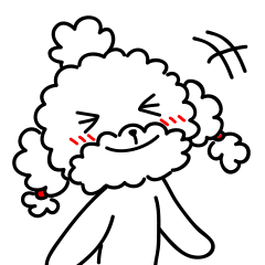 White Poodle Salute to LINE stickers!!