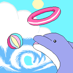 Summer dolphin Sticker