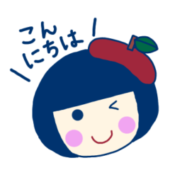 Okappa-chan face Sticker