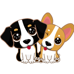 Bernese & Corgi Dog New Year emoji