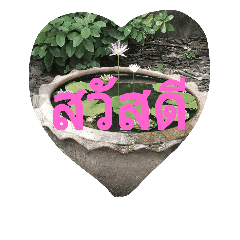 Heart lotus thai text