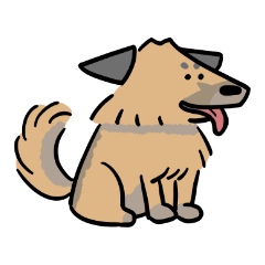 Dog Takashi-kun.Heartwarming sticker.
