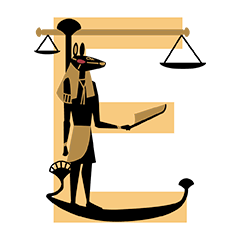 Ancient Egyptian deities alphabet