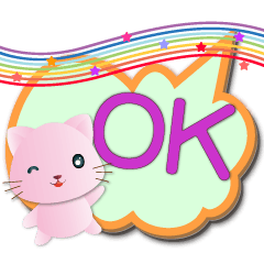 Cute pink cat Speech balloon