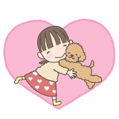 Little girl and toy poodle