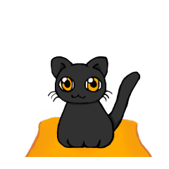 Black cat Fuku-chan sticker