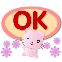 Cute pink cat life daily dialog