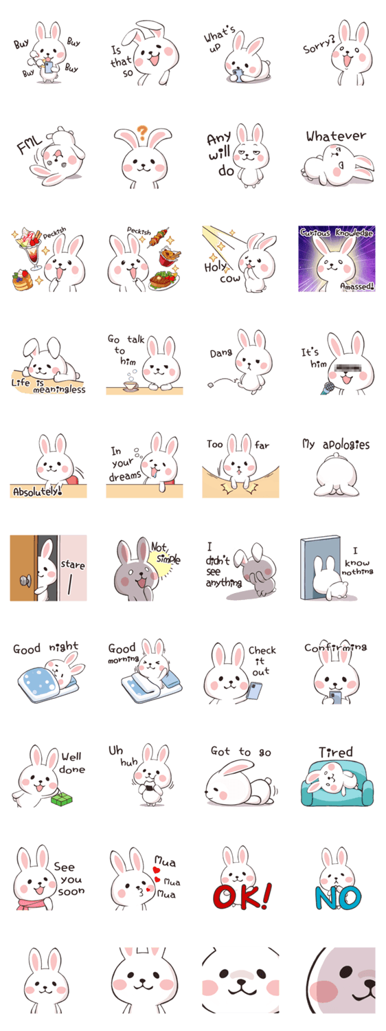 ララビット 英語版 Lineクリエイターズスタンプ Stamplist ララビット 英語版 Lineクリエイターズスタンプ Stamplist