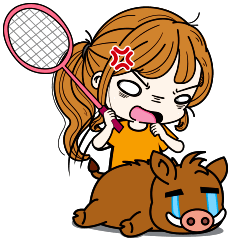 ponytail girl-badminton