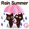 Popup大人かわいい絵本の猫6 [夏の雨]英語