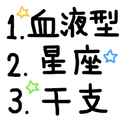 血液型/12星座/12干支/占い