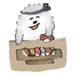 Nice Sticker sushi and dog