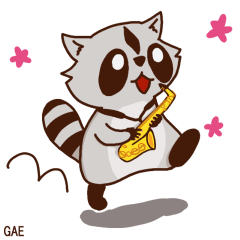 Raccoon plays Alto Saxophone