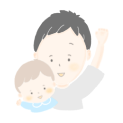 sticker of baby tama and father