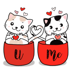 Cat in a Cup : In Love (Red)