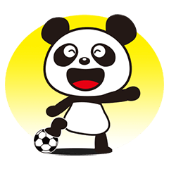 Stiker diam sepak bola panda