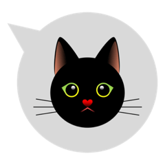 Black cat balloon stickers