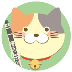 Clarinet and cat stickers 01
