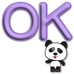 3D font cute panda common daily greeting