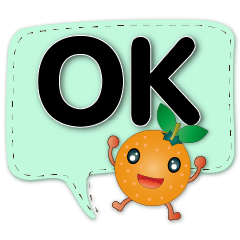 實用可愛橘子繽紛多彩對話框