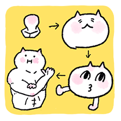 Evolving mochi-neko sticker