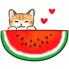 Cat sticker (Japanese message) Summer 2
