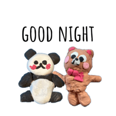 cute clay panda and bear.