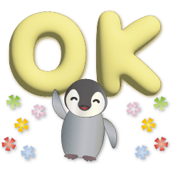 3D font-cute penguin-greetings every day