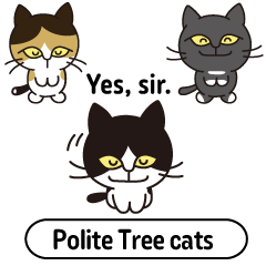 "English" Polite tree cats Stickers