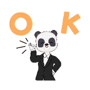 Suit panda stamp