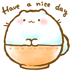 fluffy cat Sticker . English