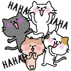 Four cute cats stickers2