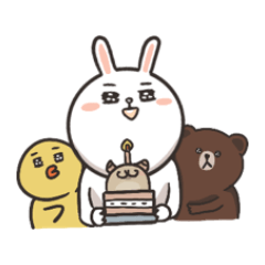 Little monster play with Line friends