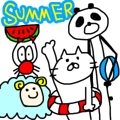 Loose Doodle nekochan friends SUMMER