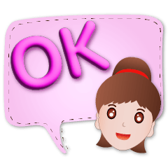 3D font-Q girl practical colorful dialog