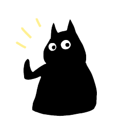 Black scribbled cat