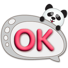 3D font-cute panda-Speech balloon