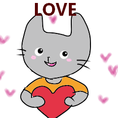 Cats in T-shirt Love version