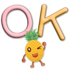 3D font-cute pineapple-practical daily