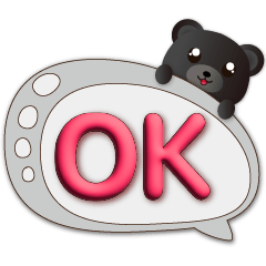 3D font-cute black bear-practical dialog