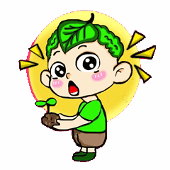 green leafed young man
