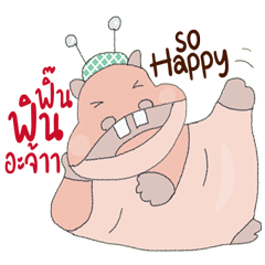 Happy the cute and naughty hippo