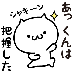 Akkun white cat Sticker