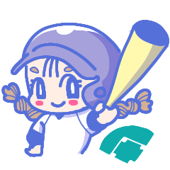 おさげ髪の野球少女(Revised ver.)