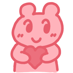 Pink bear is in love